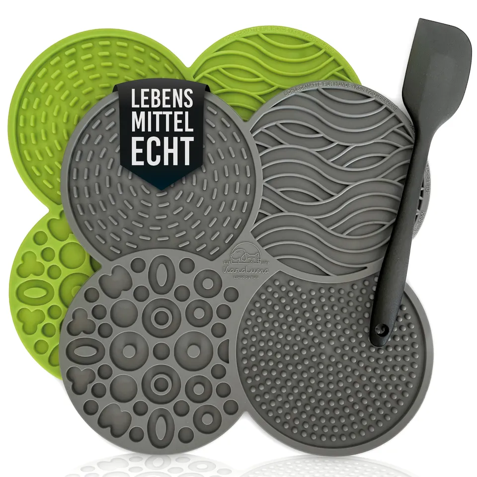 karaluna-leckmatten-set-silikon-2er-lebensmittelecht-hunde-schleckmatte image 1