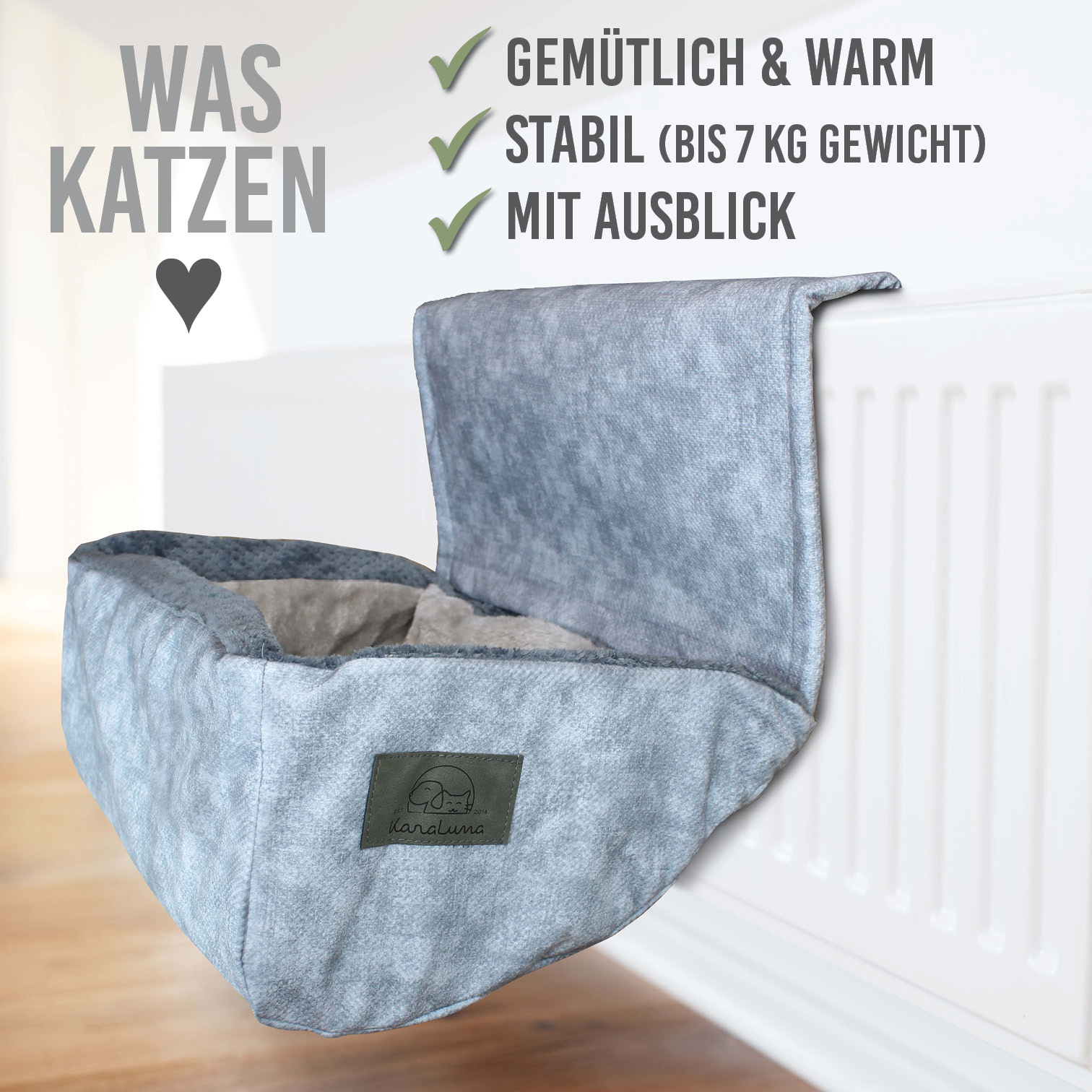 karaluna-heizungsliege-katzenbett-heizk-rper-grau-meliert image 2