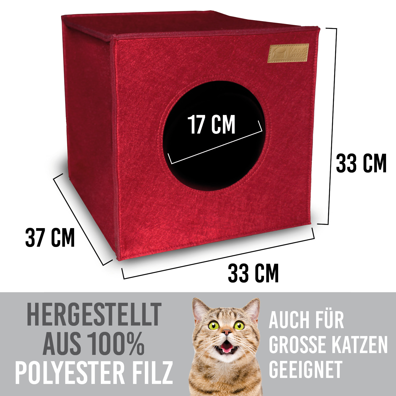 karaluna-katzenh-hle-filz-regal-33x33x37-schlafh-hle-mit-kissen image 4