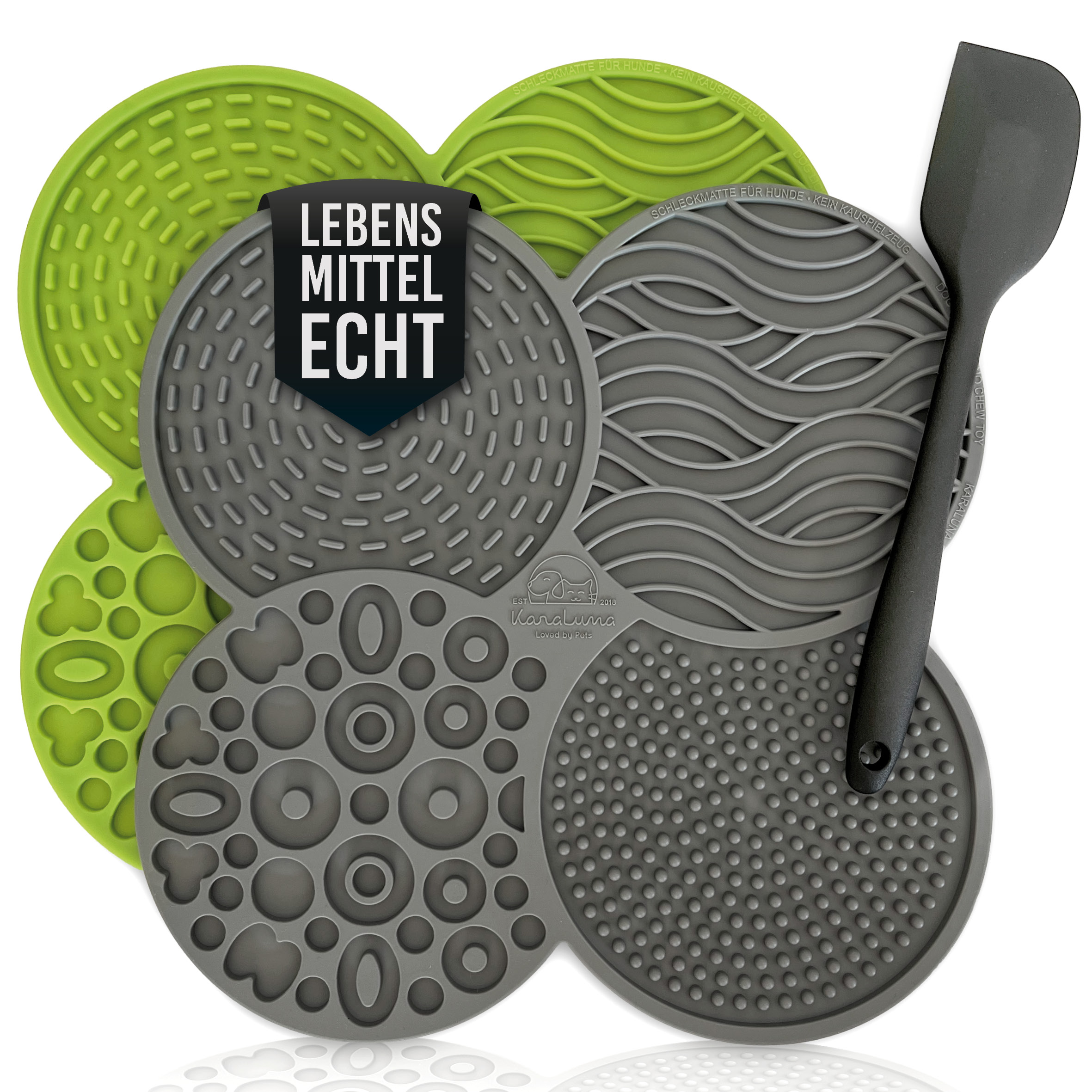karaluna-leckmatten-set-silikon-2er-lebensmittelecht-hunde-schleckmatte image 1